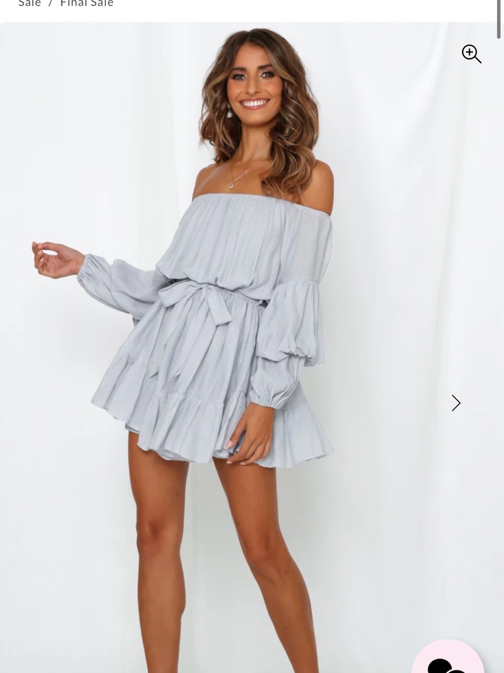 Hello Molly Light Blue Off-Shoulder Mini Dress
